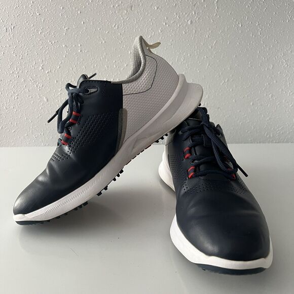 Foot Joy Golf Shoes Men's 8.5M Fuel Navy White 55442 Sneaker‎ Inspired Spikeless - Picture 2 of 8